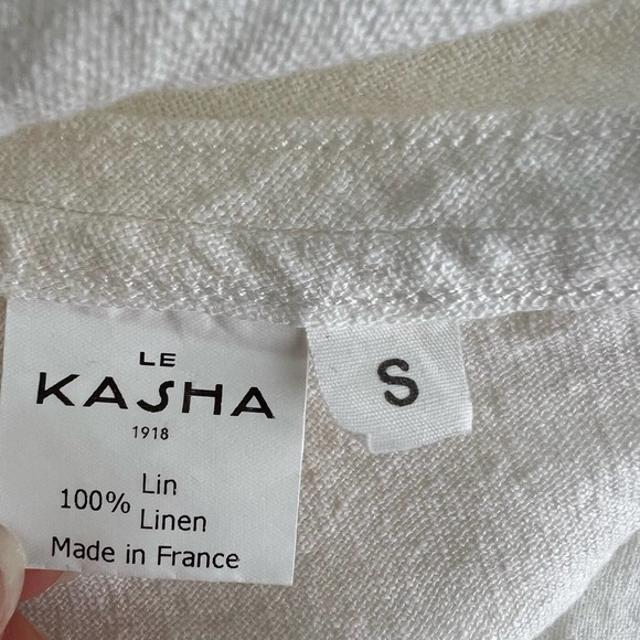 Le Kasha Rosetta Linen Mini Dress in Cream Size Small - Picture 12 of 12